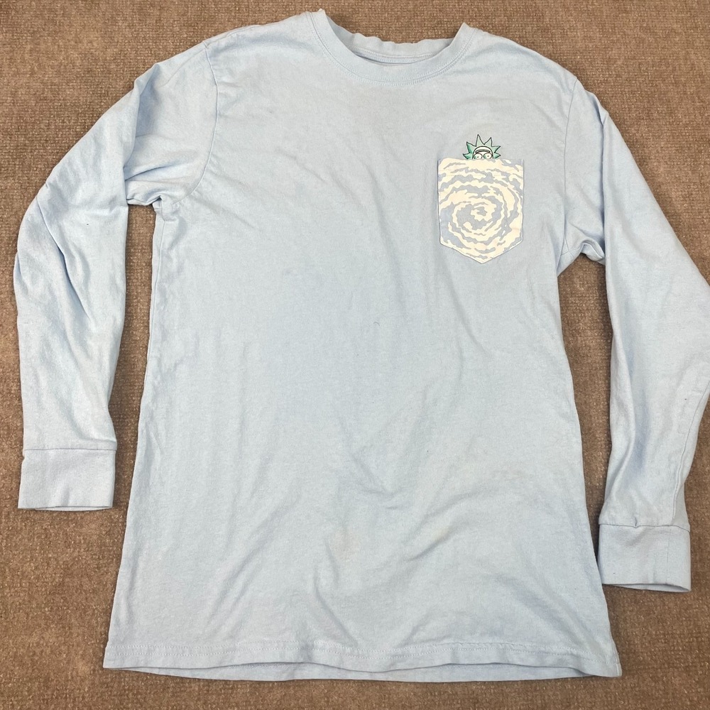 Loot Wear Shirt Mens Small Blue Rick Sanchez Flipping The Birds Graphic Cotton